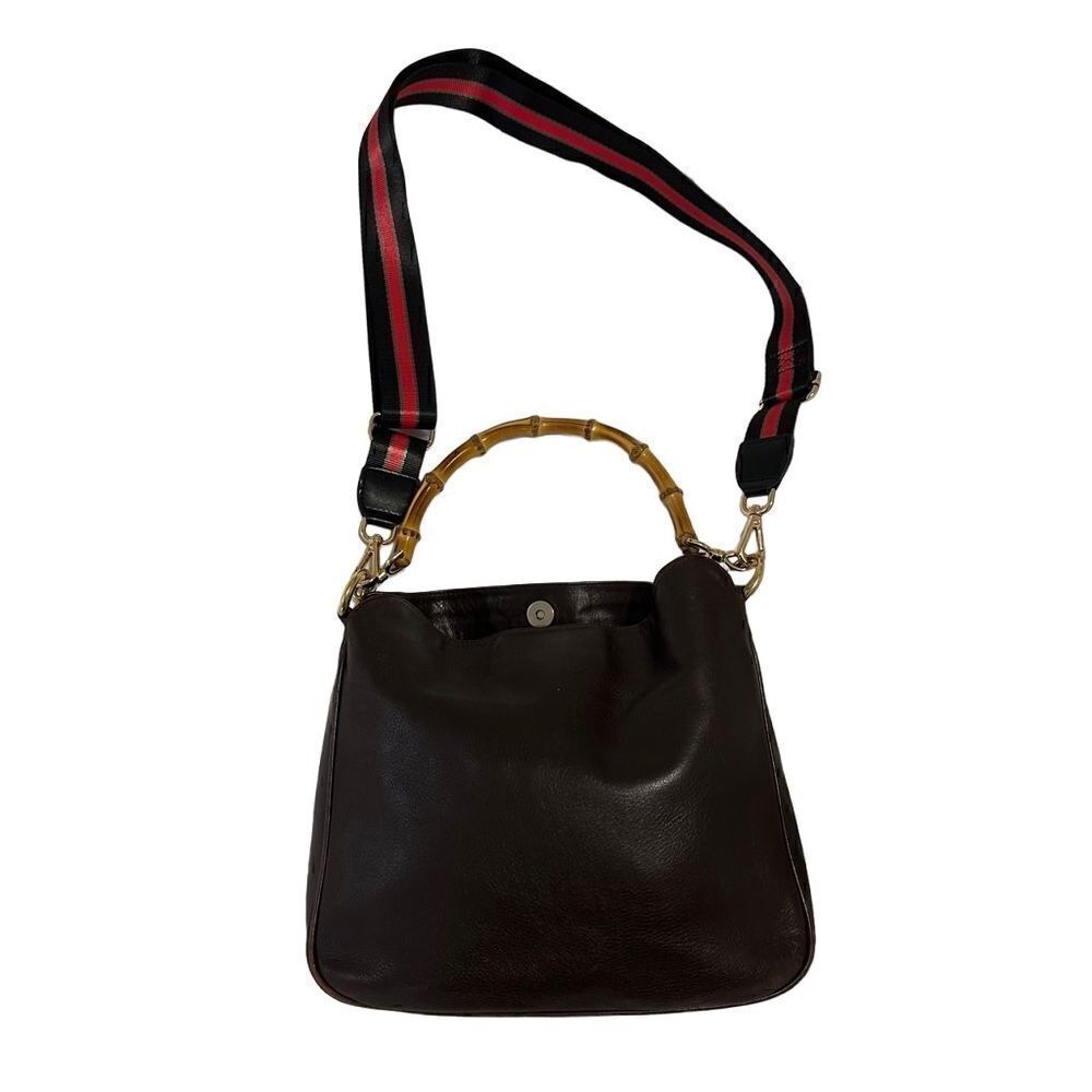 Gucci leather bag with bamboo handles - Picture 5 of 14